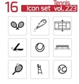 Black tennis icons set vector image