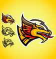 Gold dragon emblem logo vector image