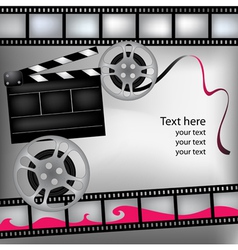 Background with film and clubboard vector image