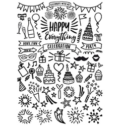 Celebration party birthday set vector image