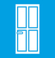 Closed wooden door icon white vector image