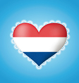 Heart shape flag of Holland vector image