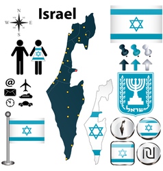 Israel map vector image