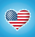 Heart shape flag of USA vector image
