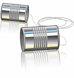 Tin can telephone vector image