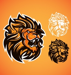 Lion red logo vector image