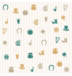 St Patricks day seamless pattern vector image