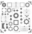Vintage set of horizontal square and round vector image