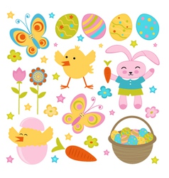 Easter set vector image