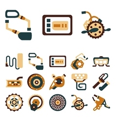 Simple flat color icons for e-bike Simple flat color icons for e-bike vector image