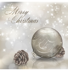 Silver Christmas greeting card vector image