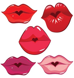 Lip heart red vector image