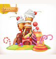 Sweet castle gingerbread house cake cupcake candy Sweet castle gingerbread house cake cupcake candy vector image