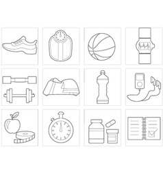 Fitness and health club equipm vector image