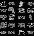 Set of silhouettes of icons on the food theme vector image