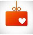 Orange paper banner by Valentins holiday vector image