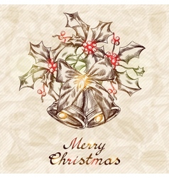Christmas and New year holidays hand drawn card Christmas and New year holidays hand drawn card vector image