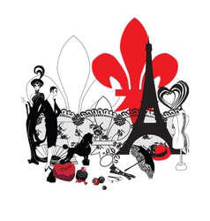 Miniature symbols of Paris vector image