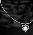 Black silk and jewel heart vector image
