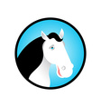 White head horse logo stallion in circle Farm White head horse logo stallion in circle Farm vector image