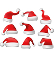 Santa hats vector image