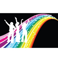 Disco dancers vector image