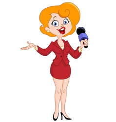 Female reporter vector image