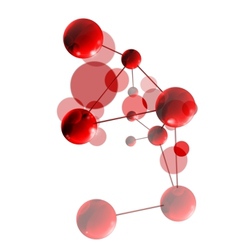 Red molecule vector image