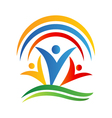 Teamwork people connections logo vector image