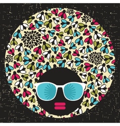 Black head woman with strange pattern hair vector image