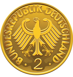 German 2 Dollar Coin vector image