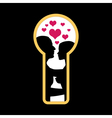 Love in the keyhole vector image