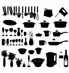 Kitchen objects vector image