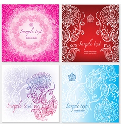 Template with floral ornament vector image