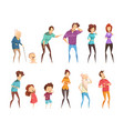 Laugh people icon set vector image