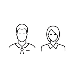 Business people line icons vector image