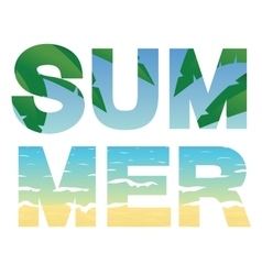 Summer tropical background with text badge Vector Image