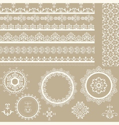 Lacy vintage ribbons napkins and design elements vector image