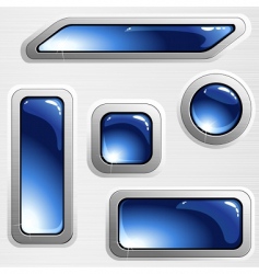 Brushed steel banners and buttons Brushed steel banners and buttons vector image