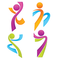 Sportive people symbols look like ribbons vector image