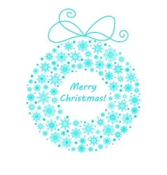 Christmas and New year wreath made from snowflakes Christmas and New year wreath made from snowflakes vector image