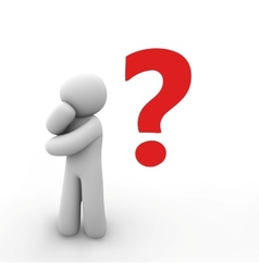 Human with a question mark over his head vector image