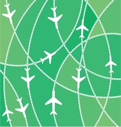 Airplane destination routes vector image