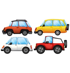 Four cars with different styles vector image
