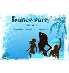 Dance party blue background vector image