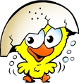 Hand-drawn of an cute excited baby chicken vector image