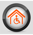Orange and gray elegant glossy icon vector image