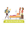 Heath insurance agent work cartoon vector image