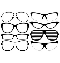 Glasses silhouette vector image