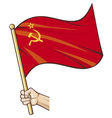 Hand holding ussr flag vector image